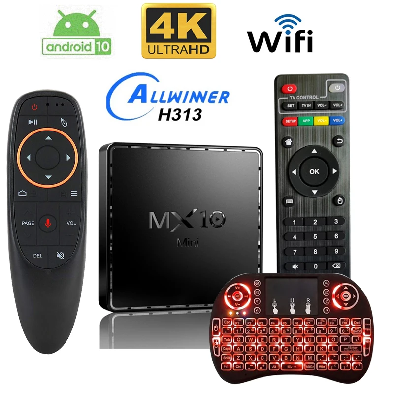 MX10 Mini 4K Android TV Box RK H313 HDMI-compatible Set-Top Box 2.4 Wifi Dual Core Android 10.0 Cortex-A5 8G 16G Media Player
MX10 Mini 4K Android TV Box RK H313 HDMI-compatible Set-Top Box 2.4 Wifi Dual Core Android 10.0 Cortex-A5 8G 16G Media Player