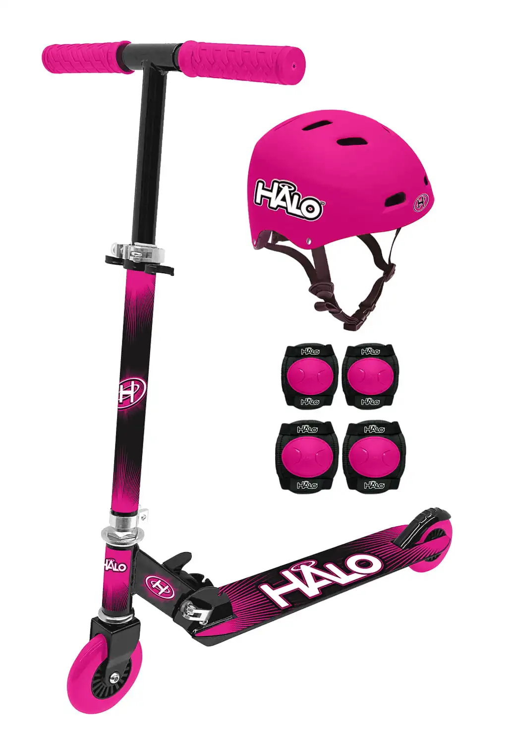 Rise Above 6 piece Scooter Combo - Pink - Including 1 Premium Inline Scooter, 1 Size Adjustable Multi-Sport Helmet, 2 Elbow Pads
Rise Above 6 piece Scooter Combo - Pink - Including 1 Premium Inline Scooter, 1 Size Adjustable Multi-Sport Helmet, 2 Elbow Pads