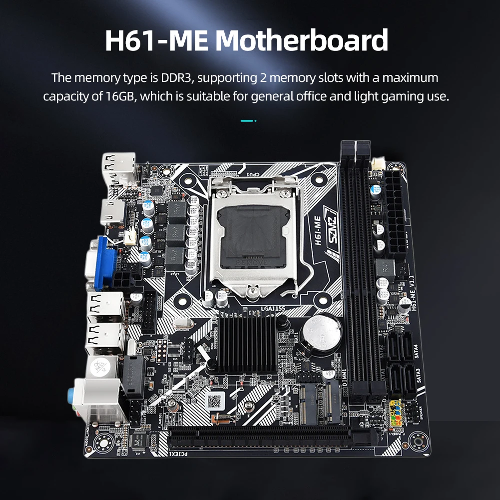 H61-ME Desktop Computer Motherboard DDR3 Memory 16GB Computer MainBoard with 100 Gigabit NIC/HD Audio Interface PC Main Board
H61-ME Desktop Computer Motherboard DDR3 Memory 16GB Computer MainBoard with 100 Gigabit NIC/HD Audio Interface PC Main Board