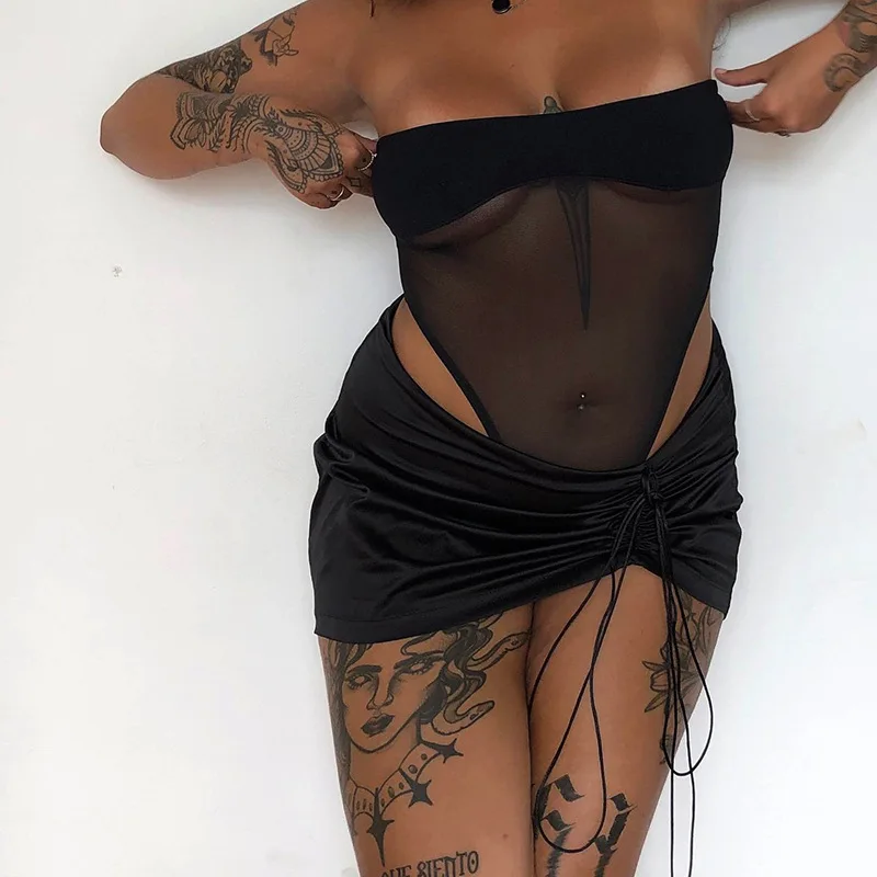 Summer Sexy Bodysuit Women Black See Through Mesh One-piece Strapless Sleeveless Tights Romper Casual Party Club Outfits Shorts
Summer Sexy Bodysuit Women Black See Through Mesh One-piece Strapless Sleeveless Tights Romper Casual Party Club Outfits Shorts