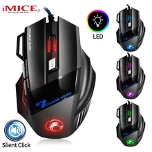 Wired Gaming Mouse USB Computer Mouse Gaming RGB Mause Gamer Ergonomic Mouse 7 Button 5500DPI LED Silent Game Mice For PC Laptop