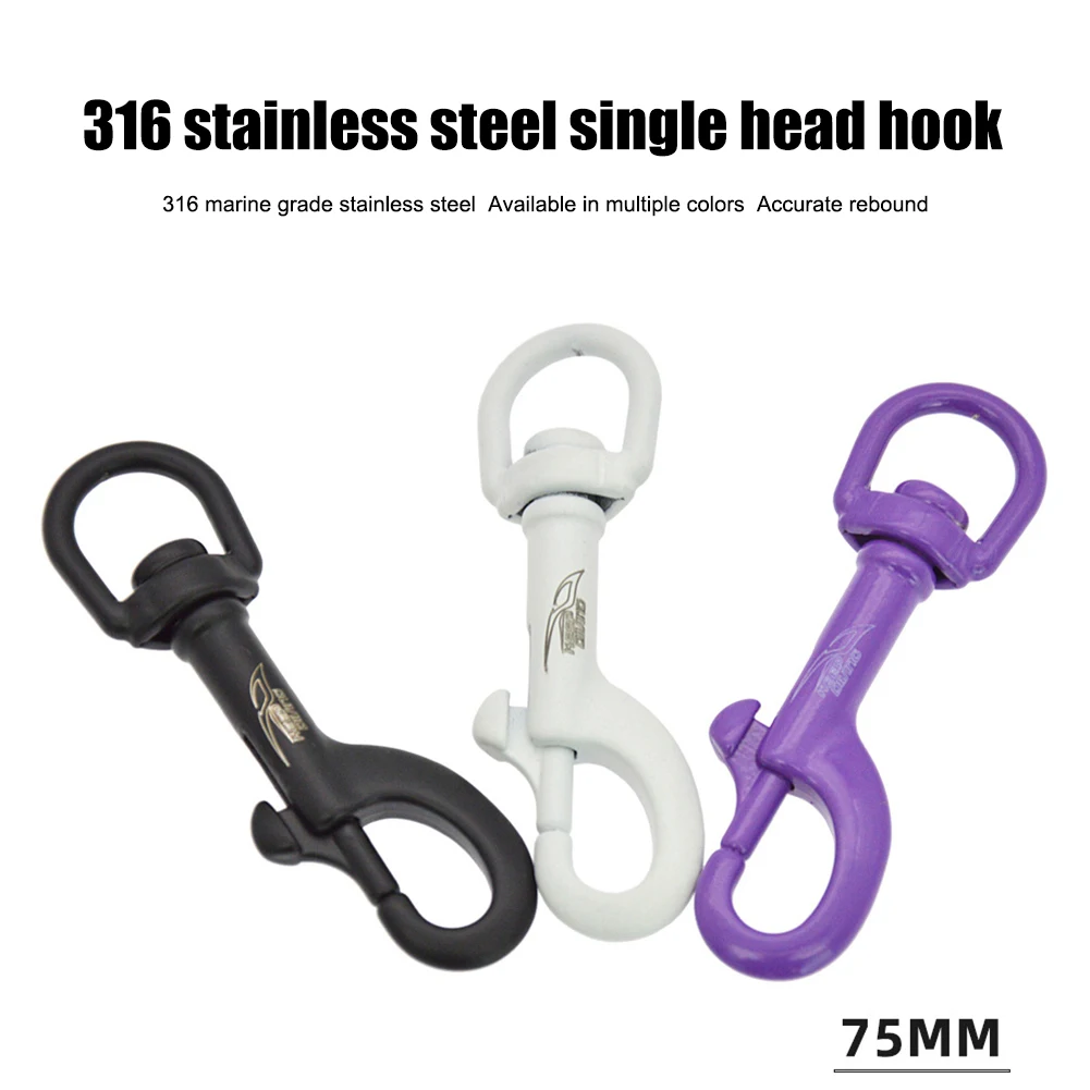 Diving Spring Buckle Stainless Steel Rotatable Single Spring Buckle Wear Resistant Elastic Multifunctional for Underwater Sports 
Diving Spring Buckle Stainless Steel Rotatable Single Spring Buckle Wear Resistant Elastic Multifunctional for Underwater Sports