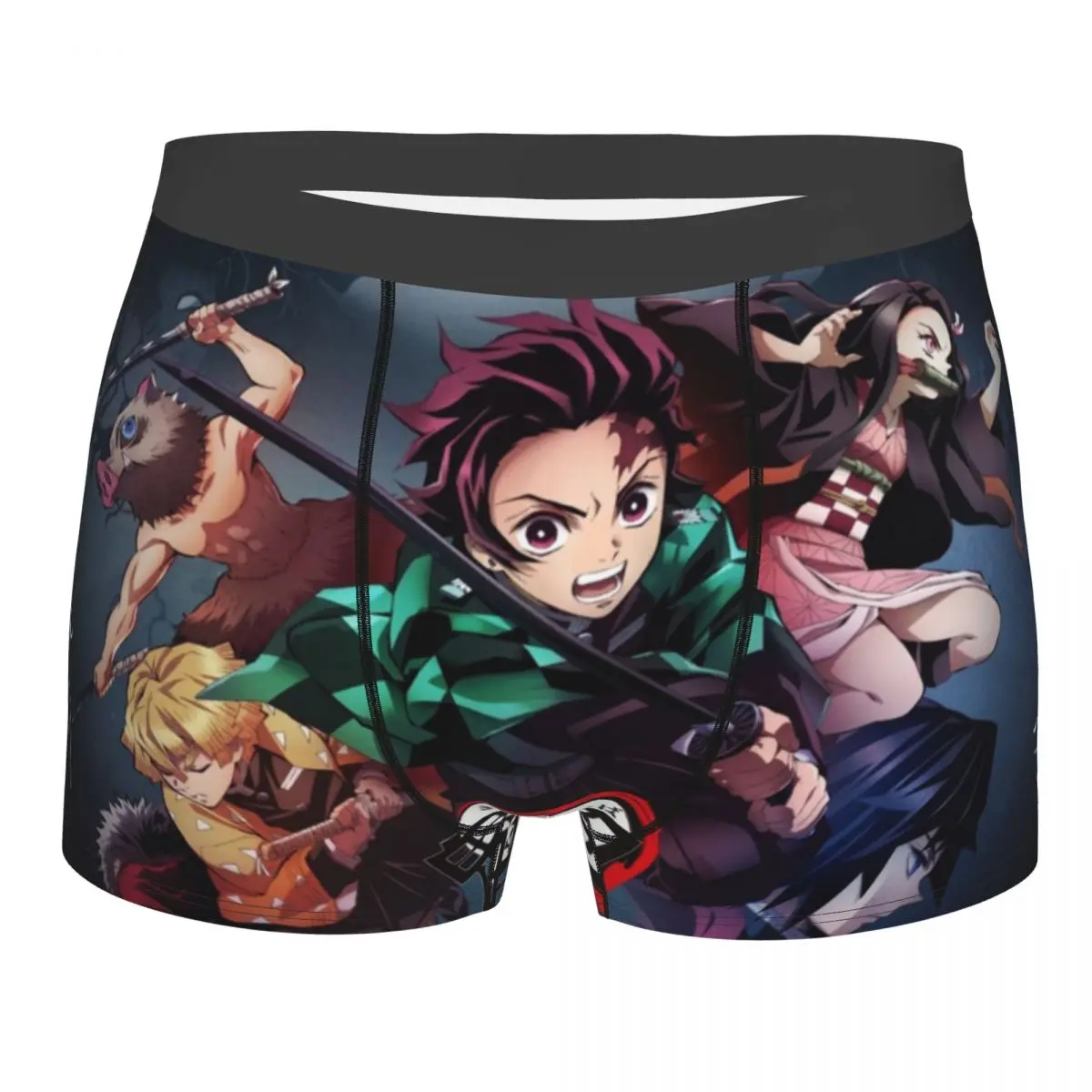 Трусы-боксеры мужские стрейчевые, с 3D принтом, рассекающий демонов 
Трусы-боксеры мужские стрейчевые, с 3D принтом, рассекающий демонов