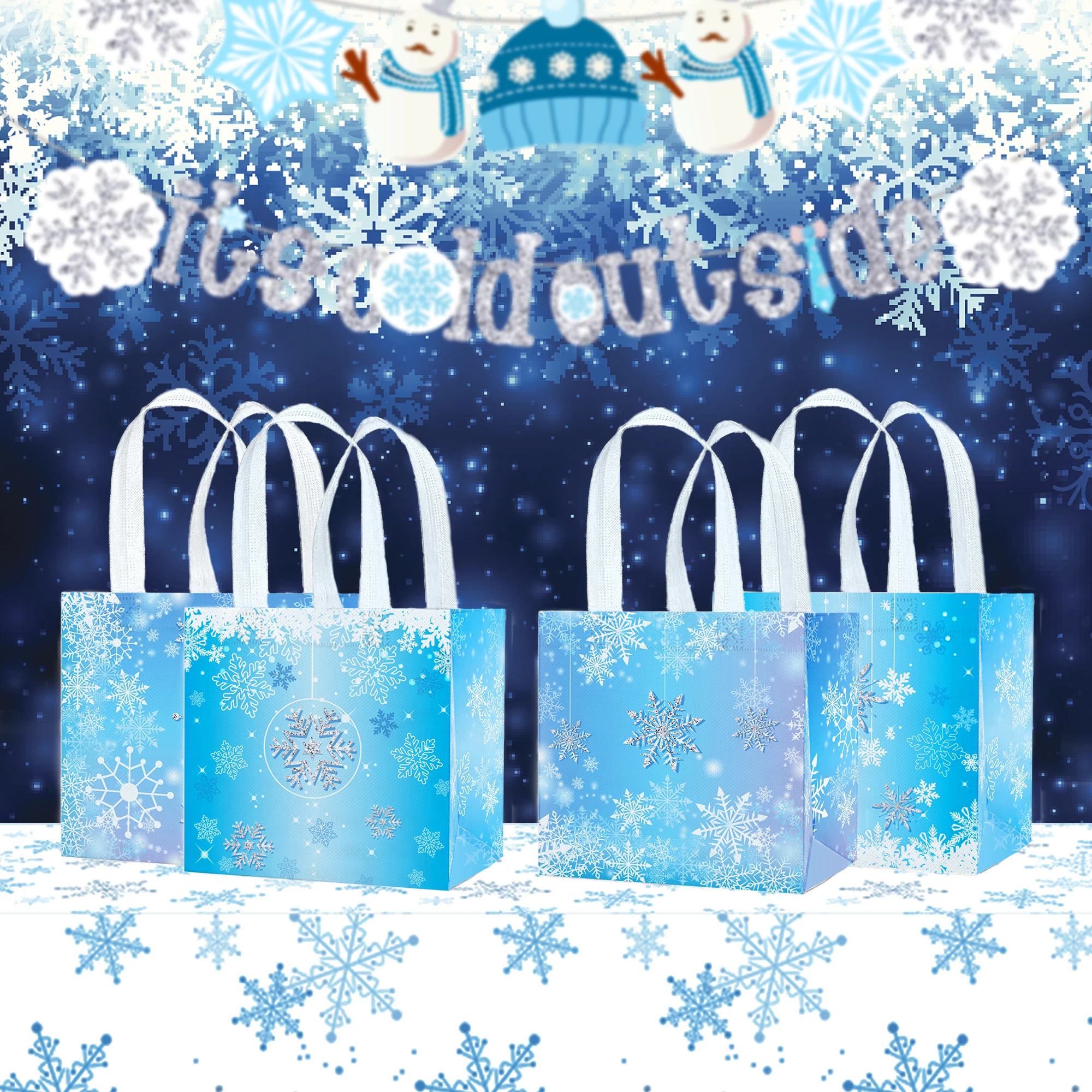 WFF011 4Pcs Cold Winter Snowflake Snow Christmas Birthday Party Souvenir Pack Bag Non-woven Gift Bags Baby Shower Party Supplies
WFF011 4Pcs Cold Winter Snowflake Snow Christmas Birthday Party Souvenir Pack Bag Non-woven Gift Bags Baby Shower Party Supplies