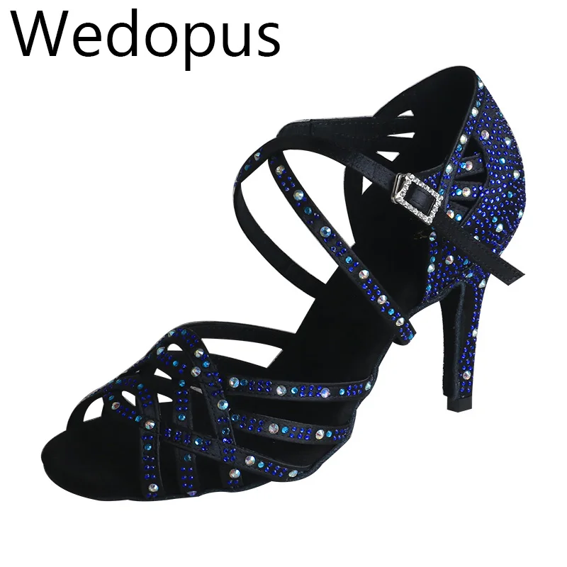 Royal Blue Female Party Dance Shoes Satin Shining Crystal Soft Bottom Latin Dance Shoes High Heels
Royal Blue Female Party Dance Shoes Satin Shining Crystal Soft Bottom Latin Dance Shoes High Heels
