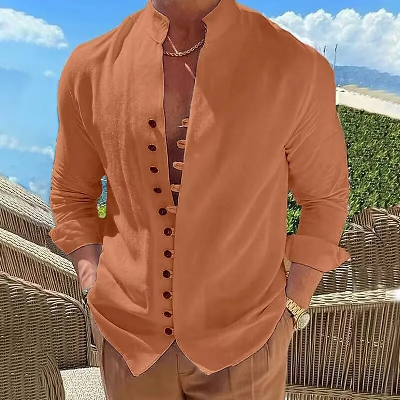 Business Casual Men Shirt Spring And Summer Solid Color Stand-Up Collar Long-Sleeved Top Buckle Plus Size Autumn Clothing Shirt
Business Casual Men Shirt Spring And Summer Solid Color Stand-Up Collar Long-Sleeved Top Buckle Plus Size Autumn Clothing Shirt