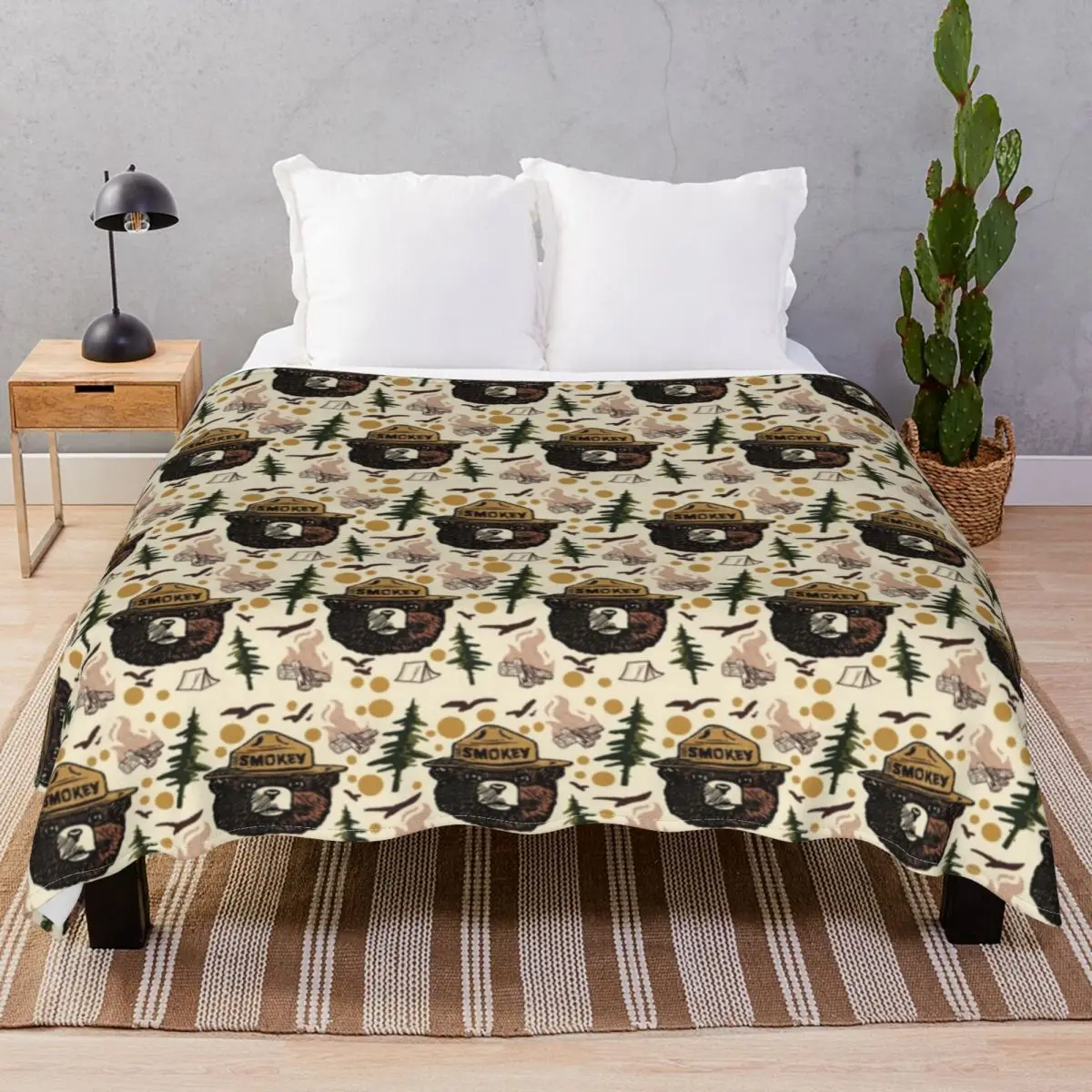 Retro Smokey Bear Pattern Blanket Fleece Winter Lightweight Thin Throw Blankets for Bed Home Couch Camp Office
Retro Smokey Bear Pattern Blanket Fleece Winter Lightweight Thin Throw Blankets for Bed Home Couch Camp Office