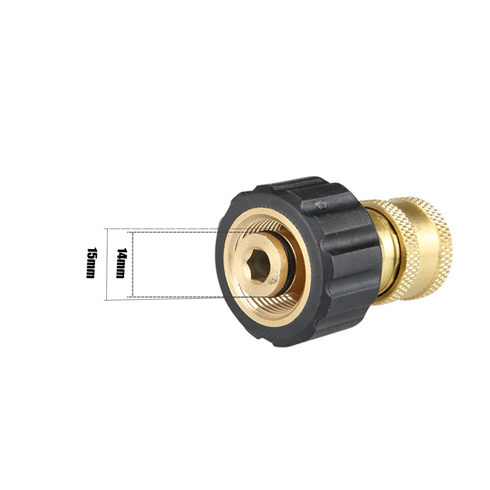 Copper 1/4 Inch High Pressure Quick Connector Car Washer Adapter Water Gun Hydraulic Couplers Couplings M22 14mm Female
Copper 1/4 Inch High Pressure Quick Connector Car Washer Adapter Water Gun Hydraulic Couplers Couplings M22 14mm Female