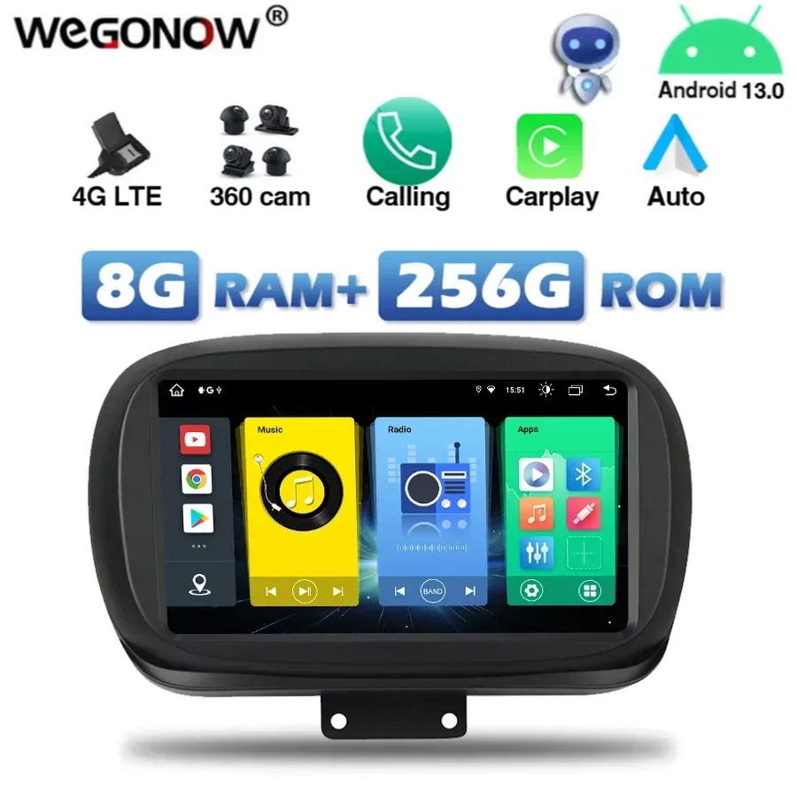 Беспроводной Carplay Auto 4G SIM Android 13.0 8G + 256G Автомобильный DVD-плеер AHD GPS Карта RDS Радио Wi-Fi