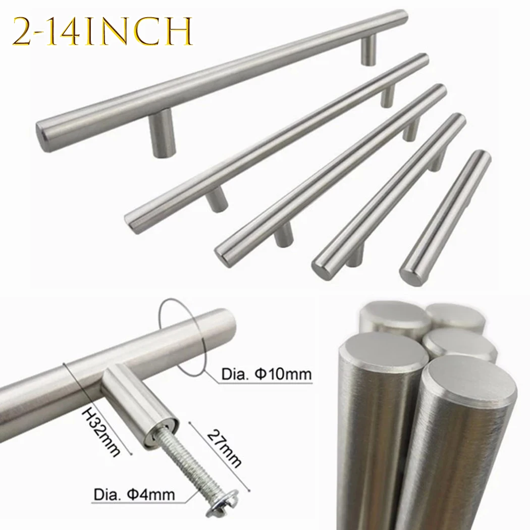 T-Type Cabinet Pulls 2/4/6/8/10/12/14Inches Stainless Steel Silver Drawer Cabinet Wardrobe Door Pull Handle Furniture Hardware
T-Type Cabinet Pulls 2/4/6/8/10/12/14Inches Stainless Steel Silver Drawer Cabinet Wardrobe Door Pull Handle Furniture Hardware