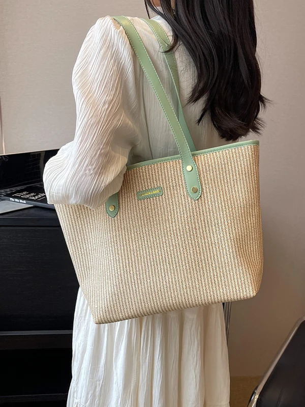 Straw Weaving Luxury Designer Casual Shoulder Bag For Women 2023 New Large Capacity Versatile Handbag Fashion Work Shopping Tote 
Straw Weaving Luxury Designer Casual Shoulder Bag For Women 2023 New Large Capacity Versatile Handbag Fashion Work Shopping Tote