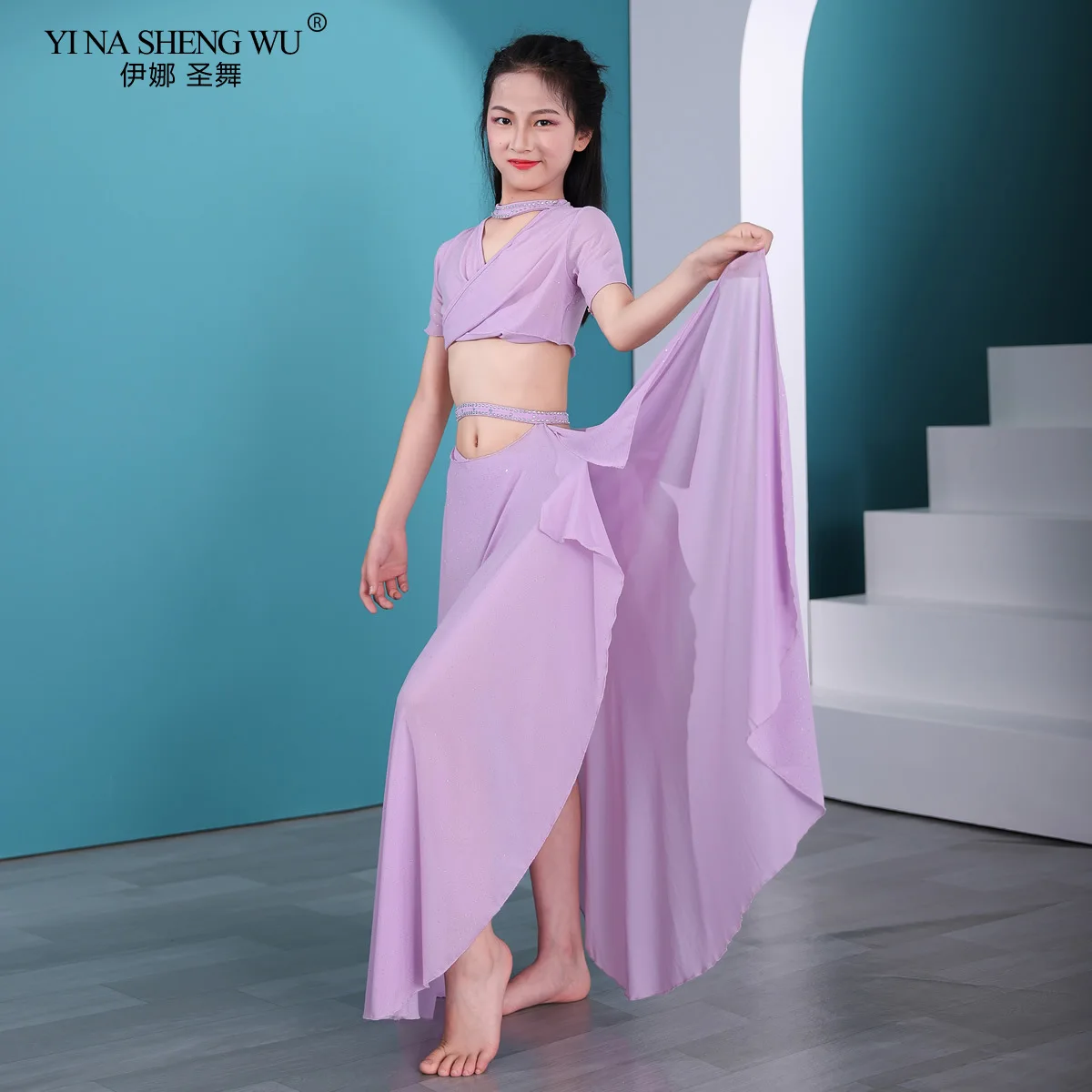 New Young Children Belly Dance Girls Dance Shirt Water Gauze Long Skirt Practice Clothes Tops Professional Performance Clothing
New Young Children Belly Dance Girls Dance Shirt Water Gauze Long Skirt Practice Clothes Tops Professional Performance Clothing