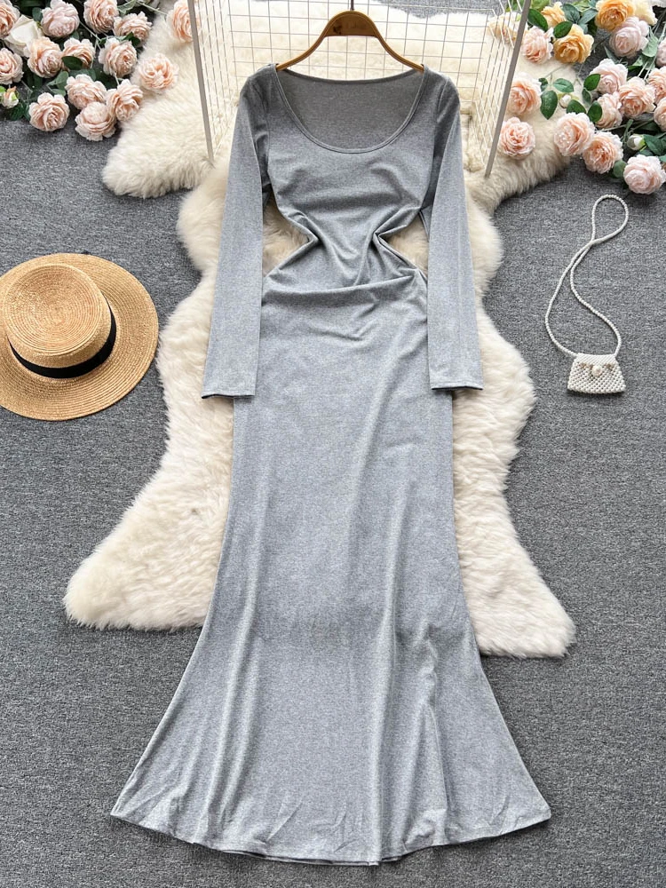 Aibeautyer New Casual Spring Autumn Solid Slim Full Lady Dress A Line O Neck Chiffon Pullover Mid-Calf High Waist Women Dresses
Aibeautyer New Casual Spring Autumn Solid Slim Full Lady Dress A Line O Neck Chiffon Pullover Mid-Calf High Waist Women Dresses