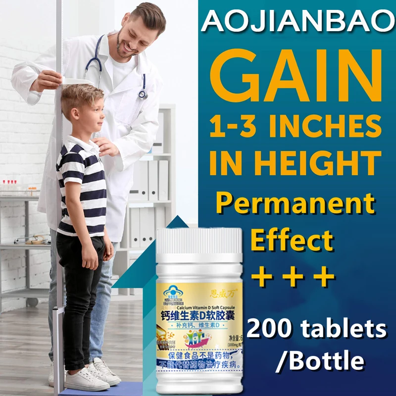 Height Growth Calcium Vitamin D Pills Natural Vegan Capsules to Grow Taller Bone Strength Without Growth Hormone 200 Softgel
Height Growth Calcium Vitamin D Pills Natural Vegan Capsules to Grow Taller Bone Strength Without Growth Hormone 200 Softgel