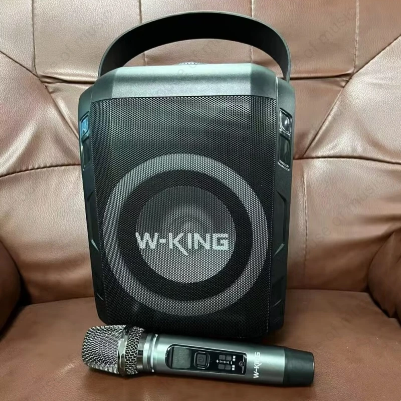 

Модное крутое портативное музыкальное оборудование для улицы с микрофоном, Беспроводная Bluetooth-Колонка W-KING, автомобильный аудиосабвуфер для караоке