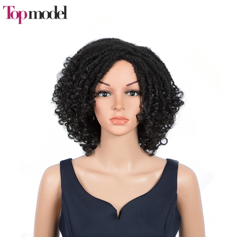 

TOP MODEL Short Braided Wigs for Black Women African Faux Locs Crochet Twist Hair Wig Synthetic Braids Blonde Dreadlock Wigs