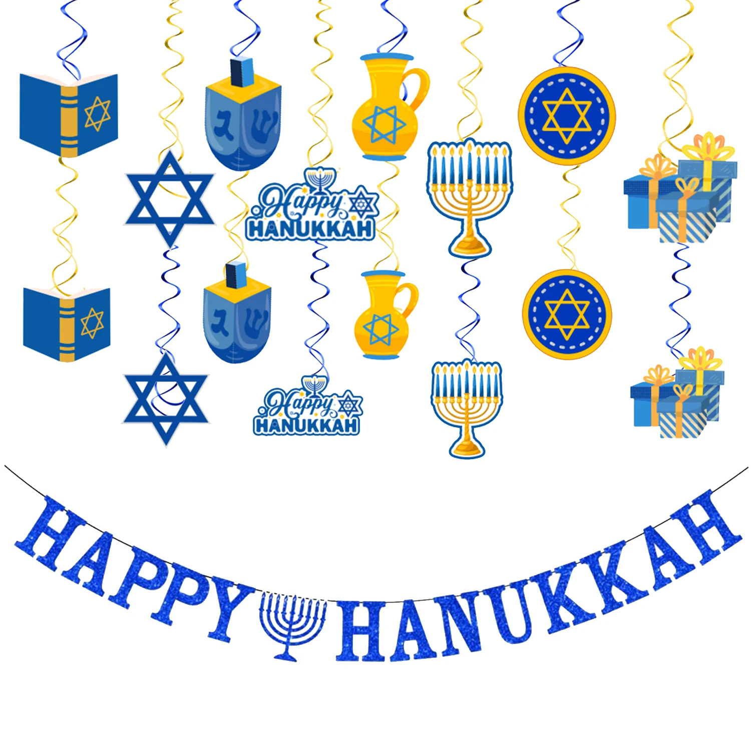 Sursurprise Blue Glitter Happy Hanukkah Banner Garland Hanging Swirls Kit Hanukkah Decorations Chanukah Festival Party Decor
Sursurprise Blue Glitter Happy Hanukkah Banner Garland Hanging Swirls Kit Hanukkah Decorations Chanukah Festival Party Decor