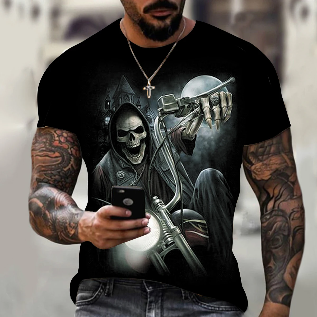 Summer Skull T Shirt 3D Print Men's T-Shirts O-Neck Short Sleeve Horror Skeleton T-Shirt Big Sportswear Animal Top Tees Clothes
Summer Skull T Shirt 3D Print Men's T-Shirts O-Neck Short Sleeve Horror Skeleton T-Shirt Big Sportswear Animal Top Tees Clothes