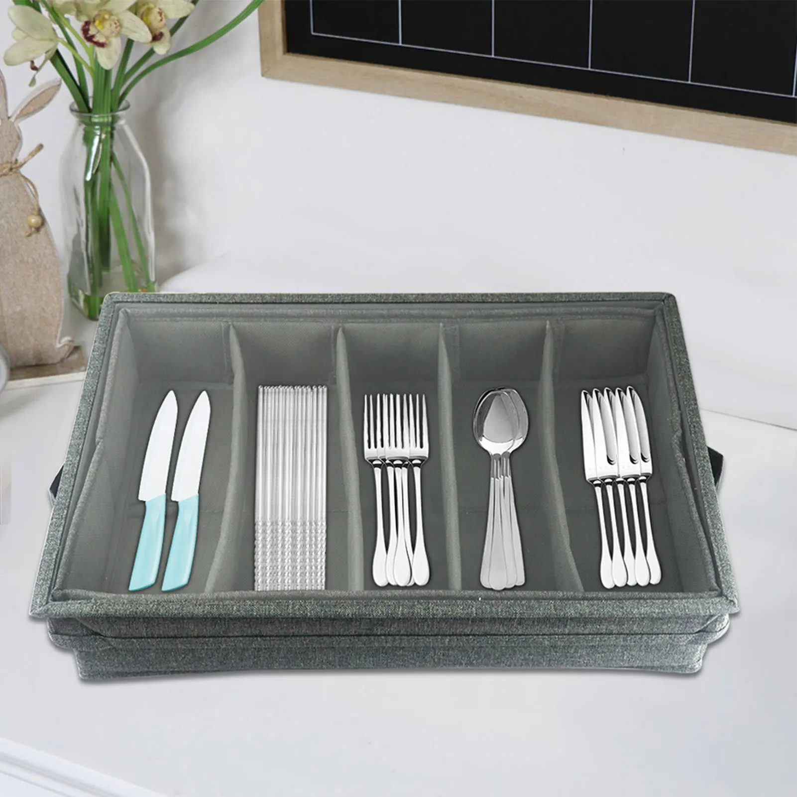 Multifunctional Fork Spoon Storage Box With Reinforced Handle Durable Sturdy Kitchen Drawer Organizer Tableware Storage Box
Multifunctional Fork Spoon Storage Box With Reinforced Handle Durable Sturdy Kitchen Drawer Organizer Tableware Storage Box