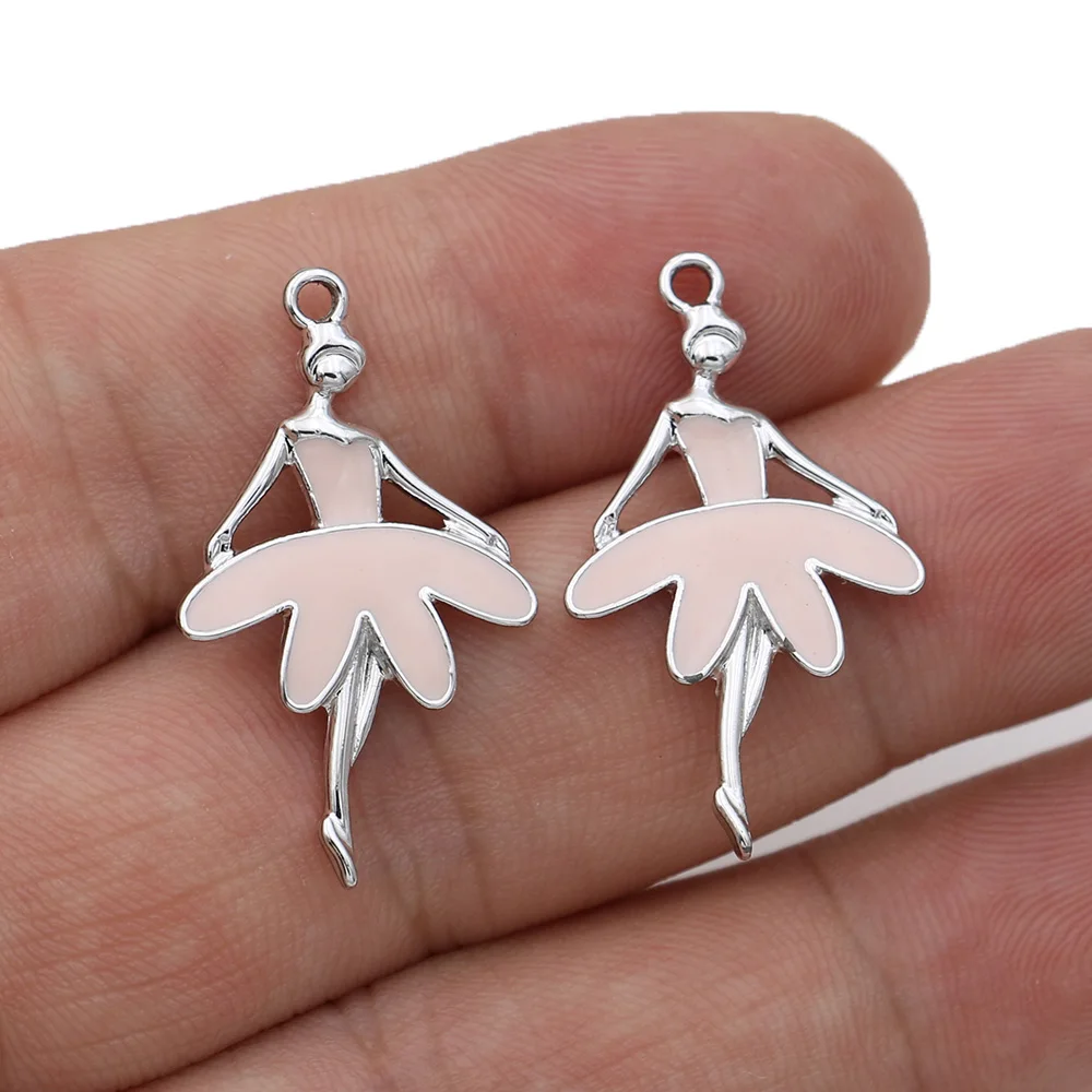 5PCS Silver Plated Enamel Pink Dancer Girl Charms Pendants for Jewelry Making Bracelet Necklace DIY Earrings Handmade Craft
5PCS Silver Plated Enamel Pink Dancer Girl Charms Pendants for Jewelry Making Bracelet Necklace DIY Earrings Handmade Craft