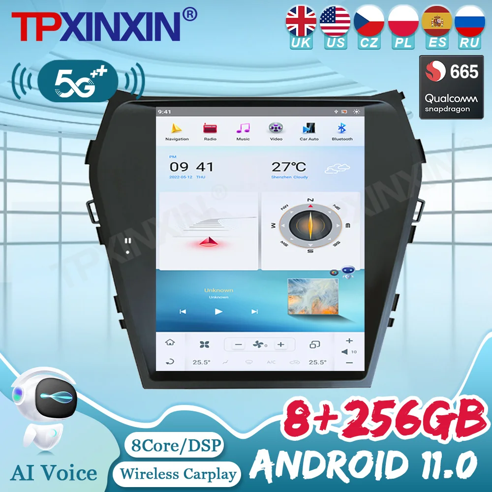 Android 11 Qualcomm 256G автомобильное радио для Hyundai IX45 Santa Fe 2013 2014 2015 2016 2017 2018 DSP стерео Мультимедийный Плеер головное устройство
Android 11 Qualcomm 256G автомобильное радио для Hyundai IX45 Santa Fe 2013 2014 2015 2016 2017 2018 DSP стерео Мультимедийный Плеер головное устройство