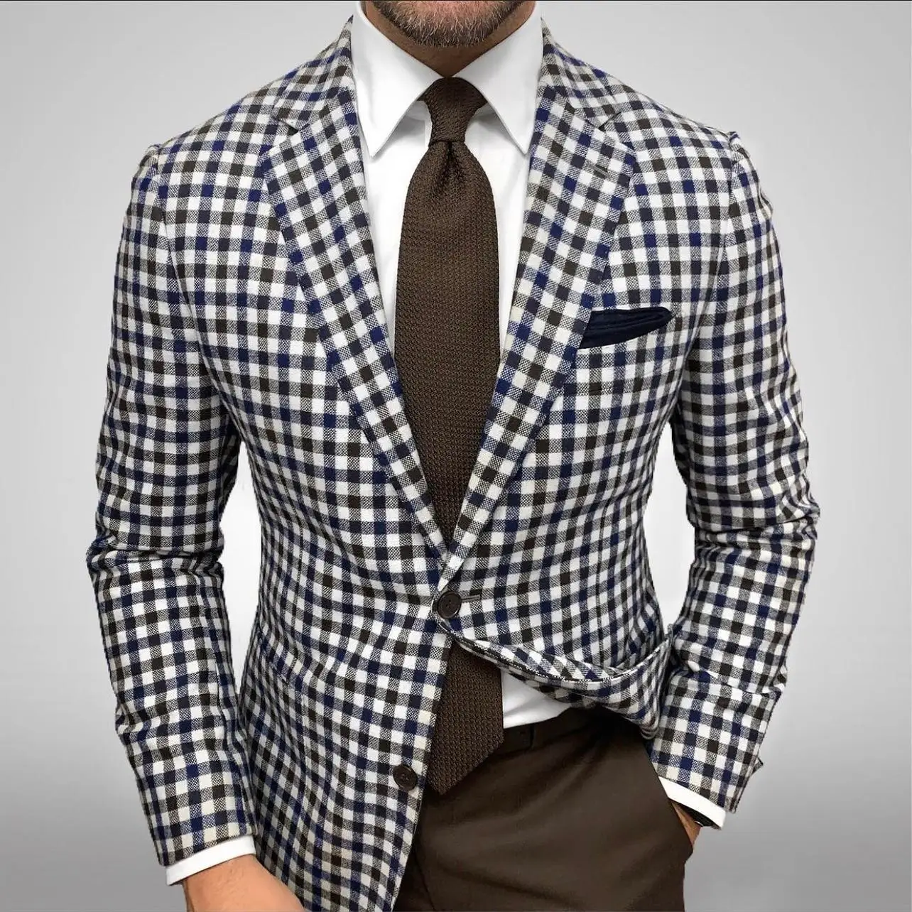 Plaid Mens Suits for Wedding Party Prom Formal Business Tuxedo One Piece Jacket Fashion Slim Fit Custom Made Groom Blazer
Plaid Mens Suits for Wedding Party Prom Formal Business Tuxedo One Piece Jacket Fashion Slim Fit Custom Made Groom Blazer