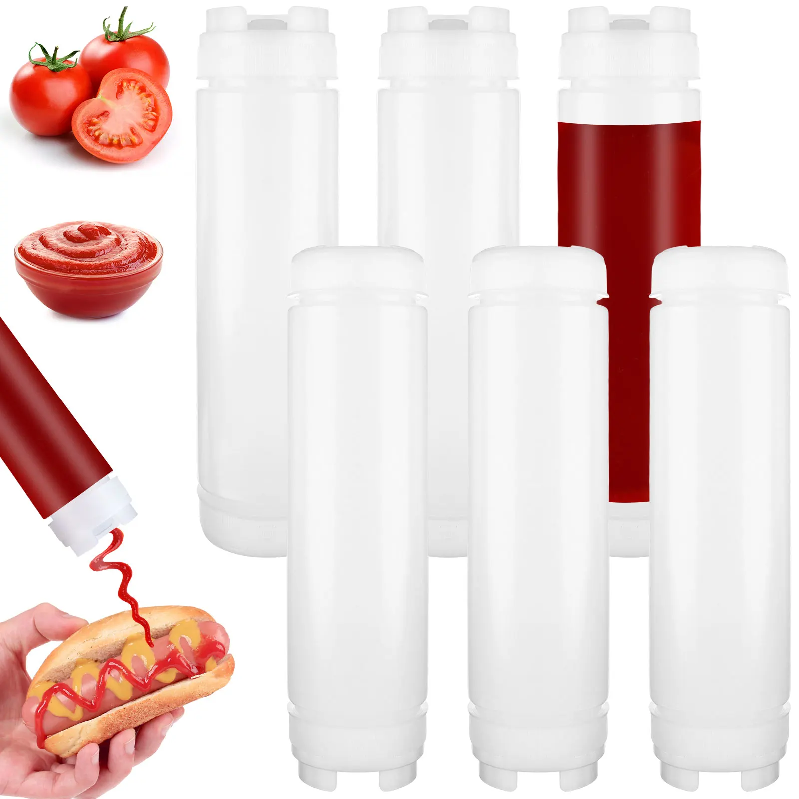 Condiment Refillable Pcs For With Sour Bottle Bottle Crea Ketchup Inverted Dispensing Squeeze Plastic Sauces Squeeze 16oz 6 Lids
Condiment Refillable Pcs For With Sour Bottle Bottle Crea Ketchup Inverted Dispensing Squeeze Plastic Sauces Squeeze 16oz 6 Lids