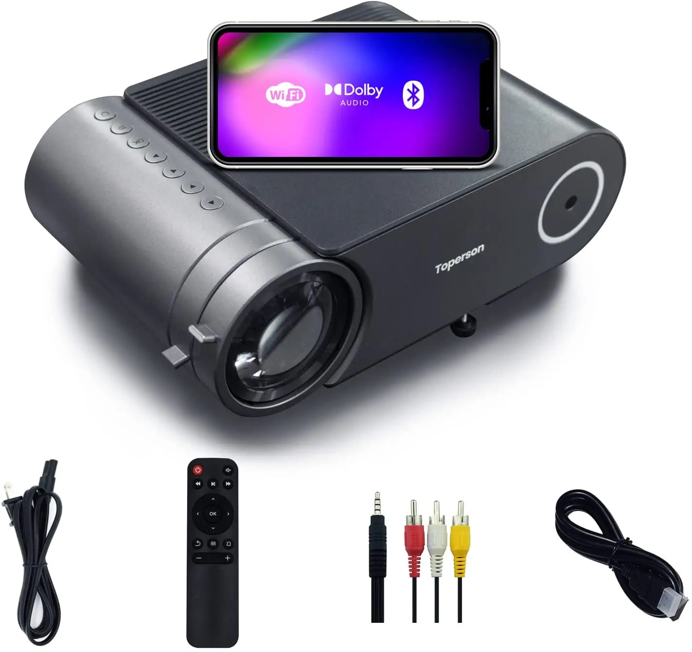 Projector with WiFi and Bluetooth Mini 5G Projector,Native 1080P Movie Projector for Indoor/Outdoor Use,180 ANSI,200"
Projector with WiFi and Bluetooth Mini 5G Projector,Native 1080P Movie Projector for Indoor/Outdoor Use,180 ANSI,200"