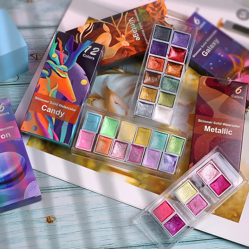 6 /12 Colors Solid Watercolor Pigment Set Nail Art Pigment Pearlescent Metal Art Pigment Painting for Art Supplies
6 /12 Colors Solid Watercolor Pigment Set Nail Art Pigment Pearlescent Metal Art Pigment Painting for Art Supplies