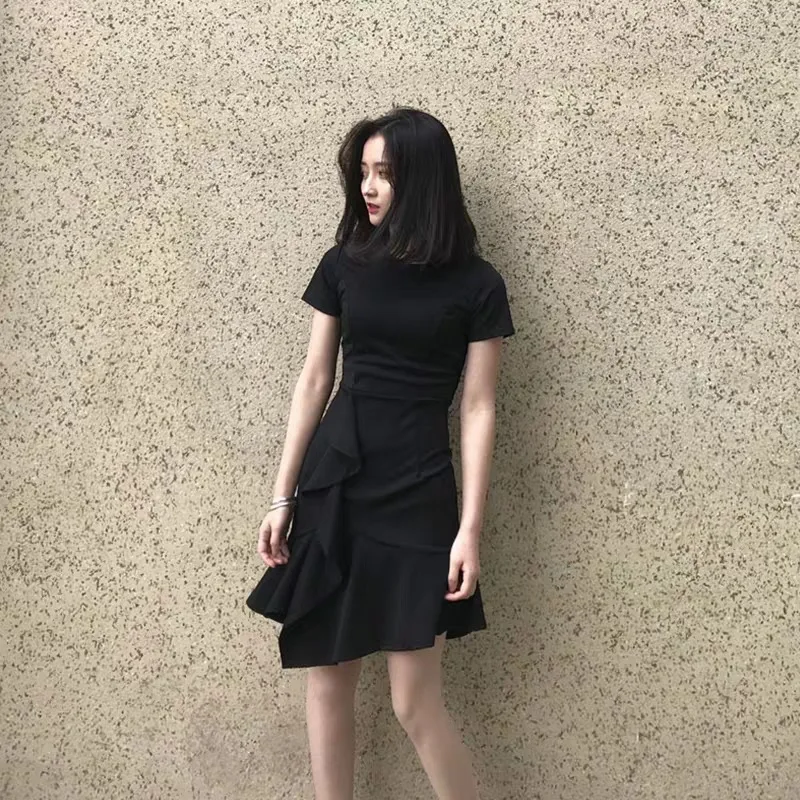 2022 Spring New Hepburn Style Fashion Slim Fishtail Skirt Women's Three-dimensional Decorative Little Black Dress
2022 Spring New Hepburn Style Fashion Slim Fishtail Skirt Women's Three-dimensional Decorative Little Black Dress