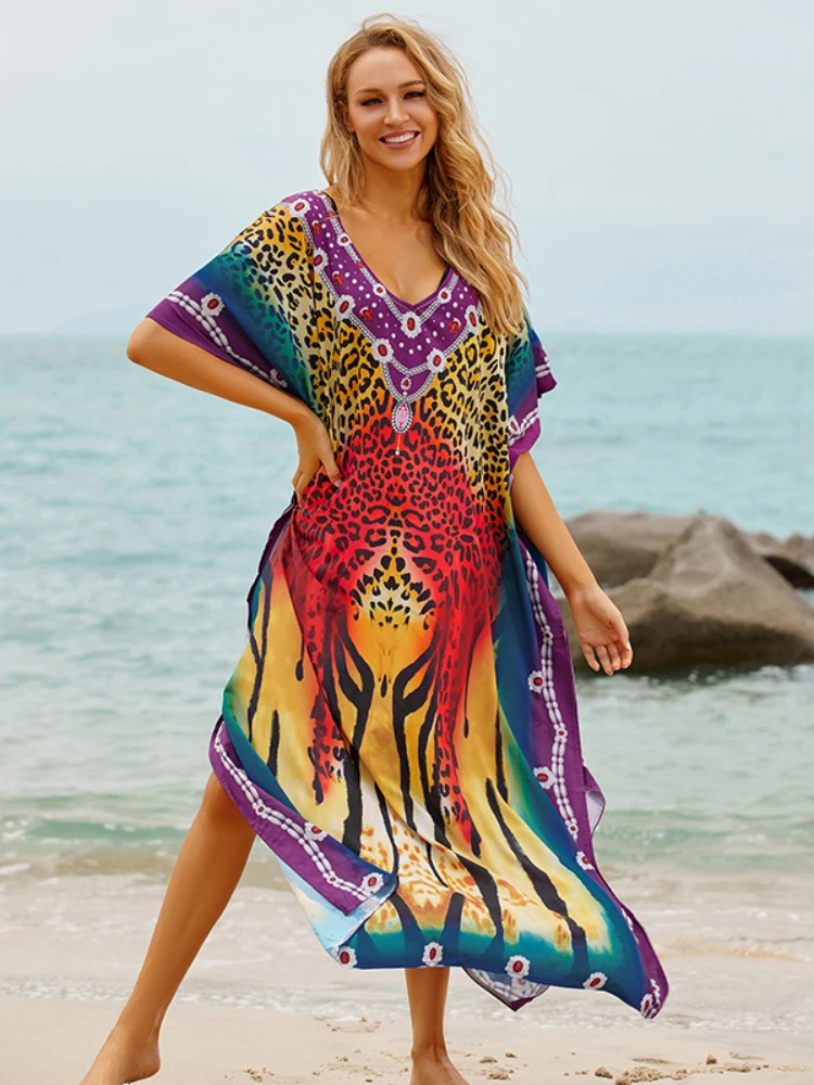 Red Leopard Kaftan Dress Swim Cover Up for Women Bikini Cover Up Summer Beachwear Tunic Bathing Suits Swimwear
Red Leopard Kaftan Dress Swim Cover Up for Women Bikini Cover Up Summer Beachwear Tunic Bathing Suits Swimwear