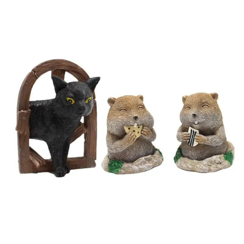 Cat And Gopher Garden Statues Black Cat And Gopher Ornament Set Resin Miniature Figurines Fairy Garden Accessories For Landscape
Cat And Gopher Garden Statues Black Cat And Gopher Ornament Set Resin Miniature Figurines Fairy Garden Accessories For Landscape