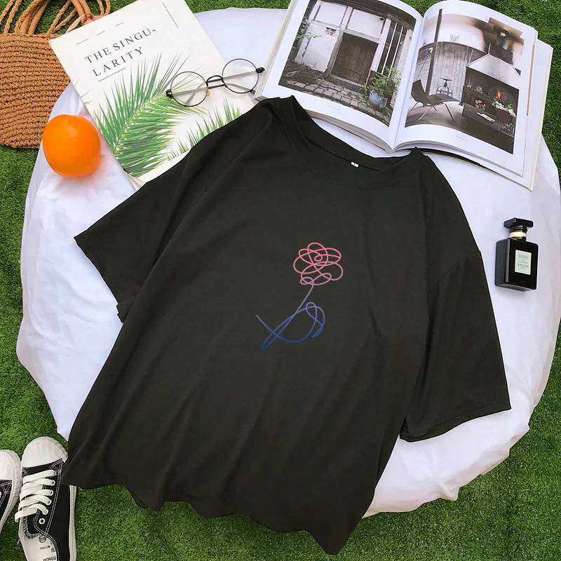 Kpop Tops Women Summer Short Sleeve Tshirt Casual Korean Bangtan Boys Floral Print Femme Harajuku Funny Friends T-Shirts Clothes
Kpop Tops Women Summer Short Sleeve Tshirt Casual Korean Bangtan Boys Floral Print Femme Harajuku Funny Friends T-Shirts Clothes