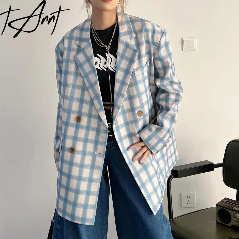 Tannt Women Blazer Color Matching Grid Loose Women Blazers And Jackets Vintage Leisure Long Oversized Suit Coats Women 2023 New
Tannt Women Blazer Color Matching Grid Loose Women Blazers And Jackets Vintage Leisure Long Oversized Suit Coats Women 2023 New