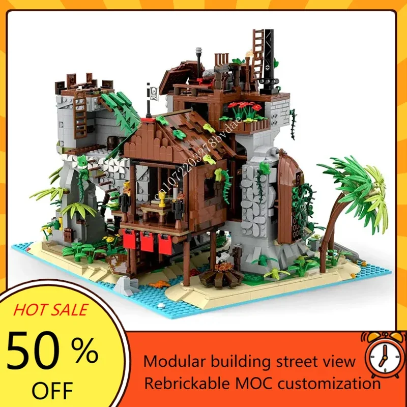 

2979PCS MOC Pirate Barracuda Bay Series Forbidden Island Building Block Technical Bricks DIY Assembly Construction Kids Toy Gift