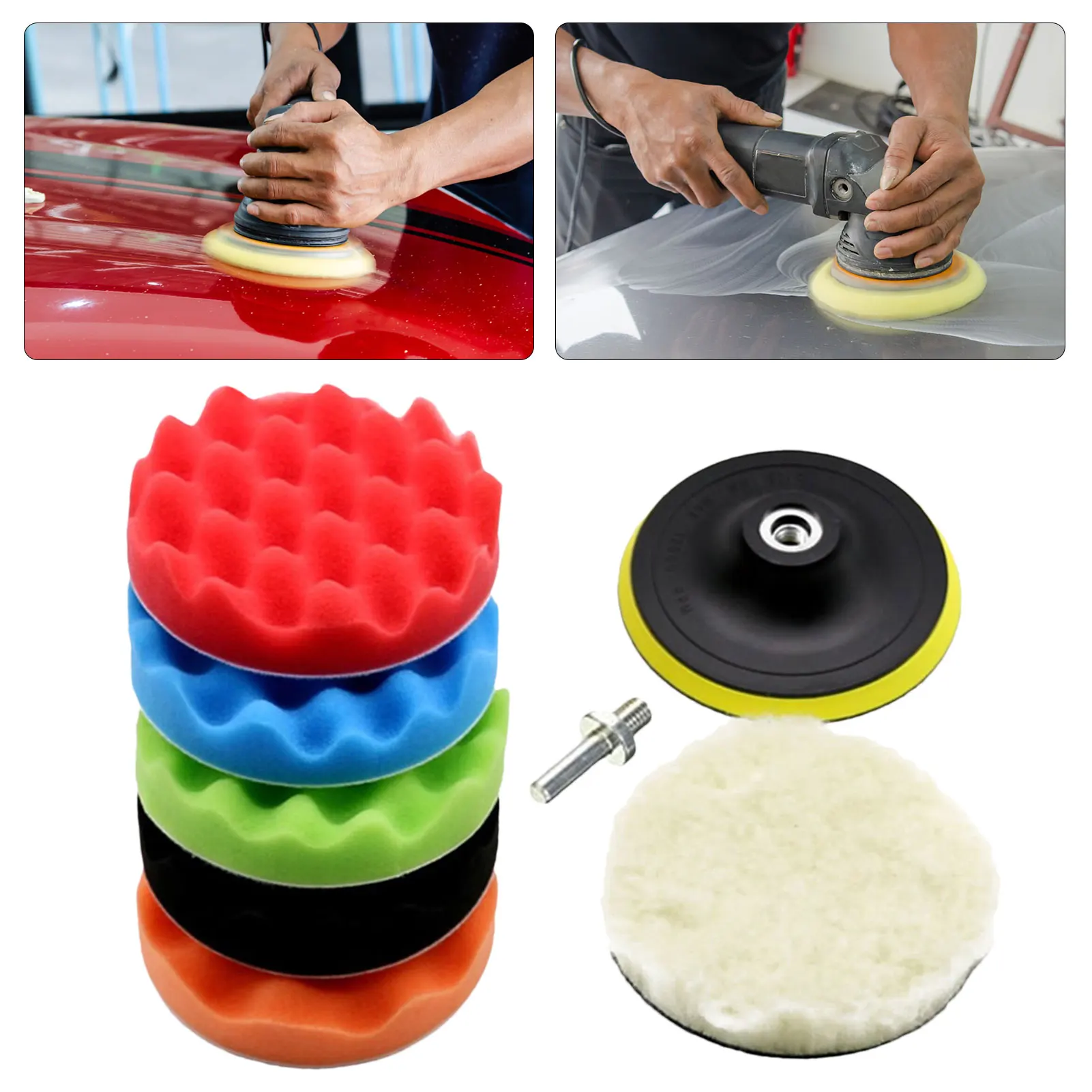 1 Set 8cm Car Polishing Disc Set Self-Adhesive Buffing Waxing Sponge Wool Wheel Polishing Pad For Car Polisher Drill Adapter
1 Set 8cm Car Polishing Disc Set Self-Adhesive Buffing Waxing Sponge Wool Wheel Polishing Pad For Car Polisher Drill Adapter