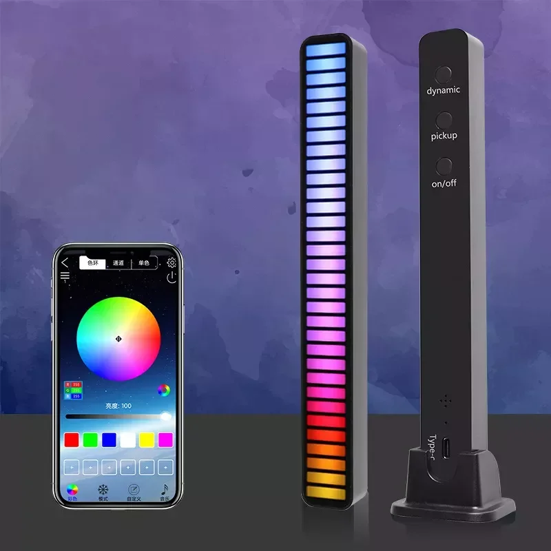 in Strip Pickup Rhythm Lights Rechargeable RGB Colorful Tube Sound-Activated Music Atmosphere Ambient APP Control Night Lam
in Strip Pickup Rhythm Lights Rechargeable RGB Colorful Tube Sound-Activated Music Atmosphere Ambient APP Control Night Lam
