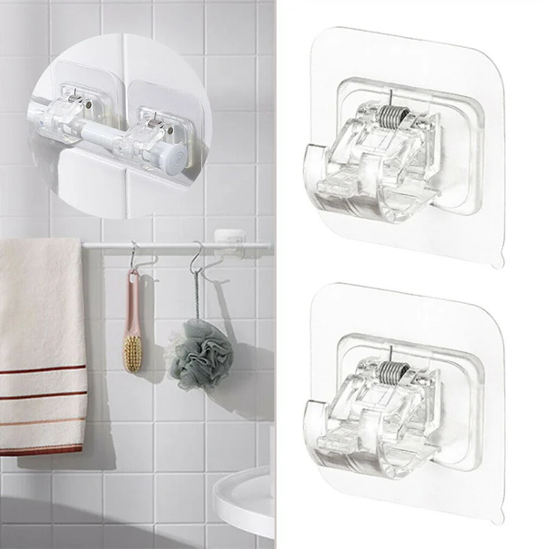 Rod Holder Clamp Hooks Curtain Universal Self Adhesive Bathroom Hanging Clips Nail-Free Home Accessories Adjustable Organizer
Rod Holder Clamp Hooks Curtain Universal Self Adhesive Bathroom Hanging Clips Nail-Free Home Accessories Adjustable Organizer