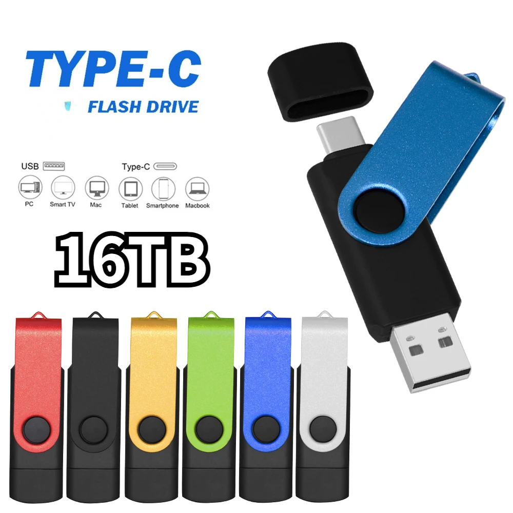 Metal USB 3.0 Flash Drive Type C OTG Pen Drive 128GB 512GB2TB 16TB USB Stick 3.0 Pendrive for Type-C Device SmartPhone
Metal USB 3.0 Flash Drive Type C OTG Pen Drive 128GB 512GB2TB 16TB USB Stick 3.0 Pendrive for Type-C Device SmartPhone