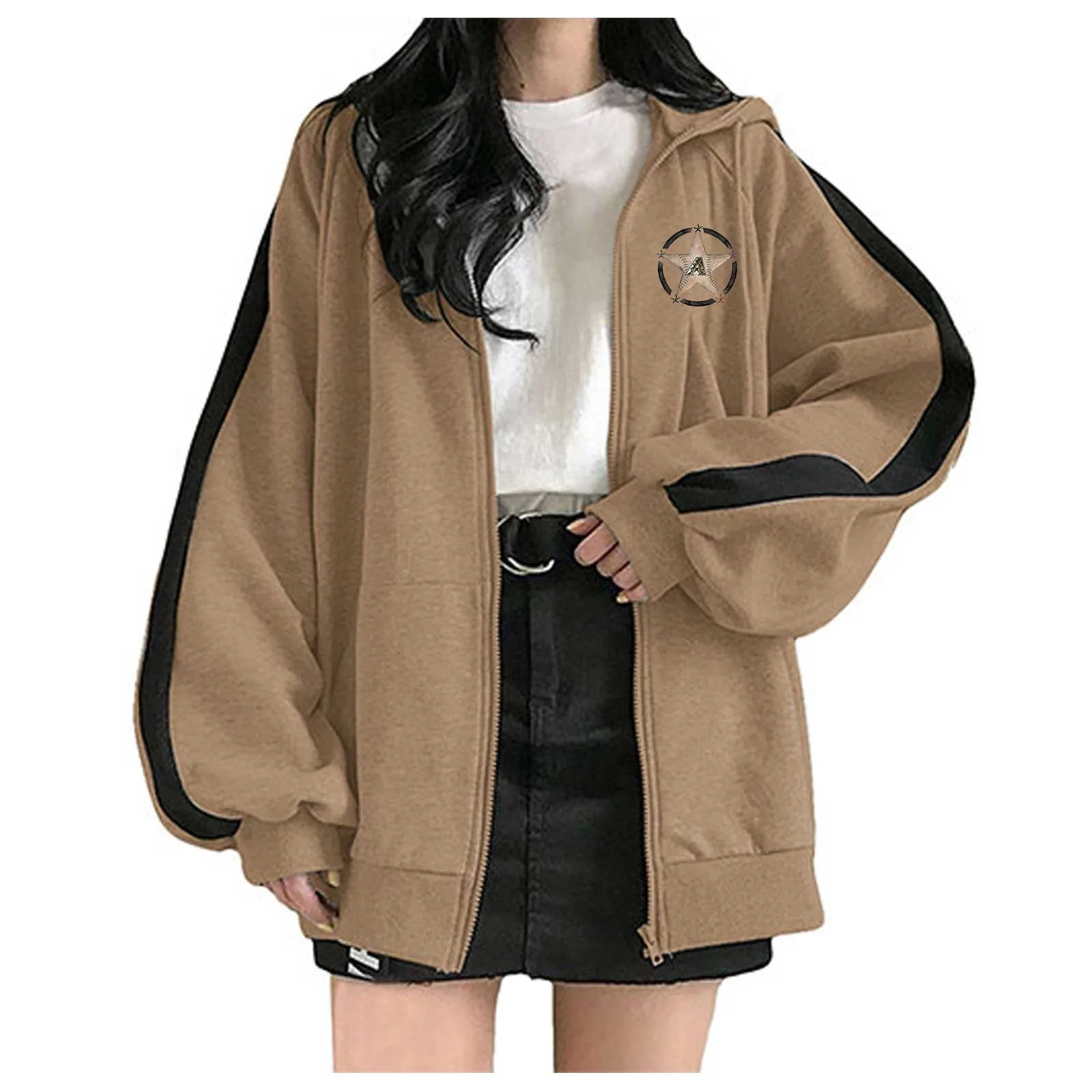 Women Retro Korean Hoodie Spring Autumn Fashion Oversized Print Zip Hoodie Sweatshirt Teen College Coat Baseball Uniform Jackets
Women Retro Korean Hoodie Spring Autumn Fashion Oversized Print Zip Hoodie Sweatshirt Teen College Coat Baseball Uniform Jackets