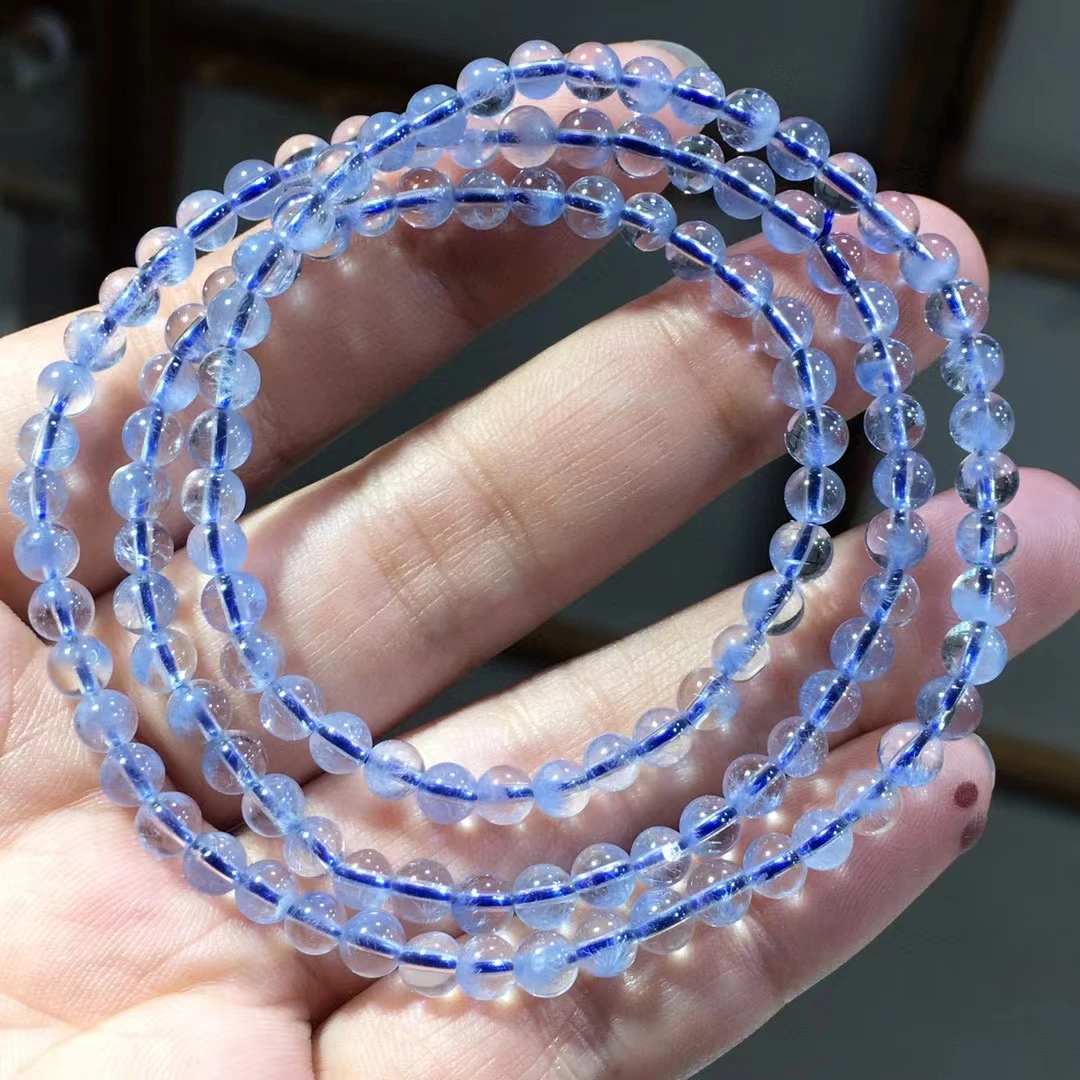 Natural Blue Rutilated Dumortierite Quartz 3 Laps Bracelet Women Men 4.6mm Cat Eye Clear Round Beads Rare Reiki Stone AAAAA
Natural Blue Rutilated Dumortierite Quartz 3 Laps Bracelet Women Men 4.6mm Cat Eye Clear Round Beads Rare Reiki Stone AAAAA