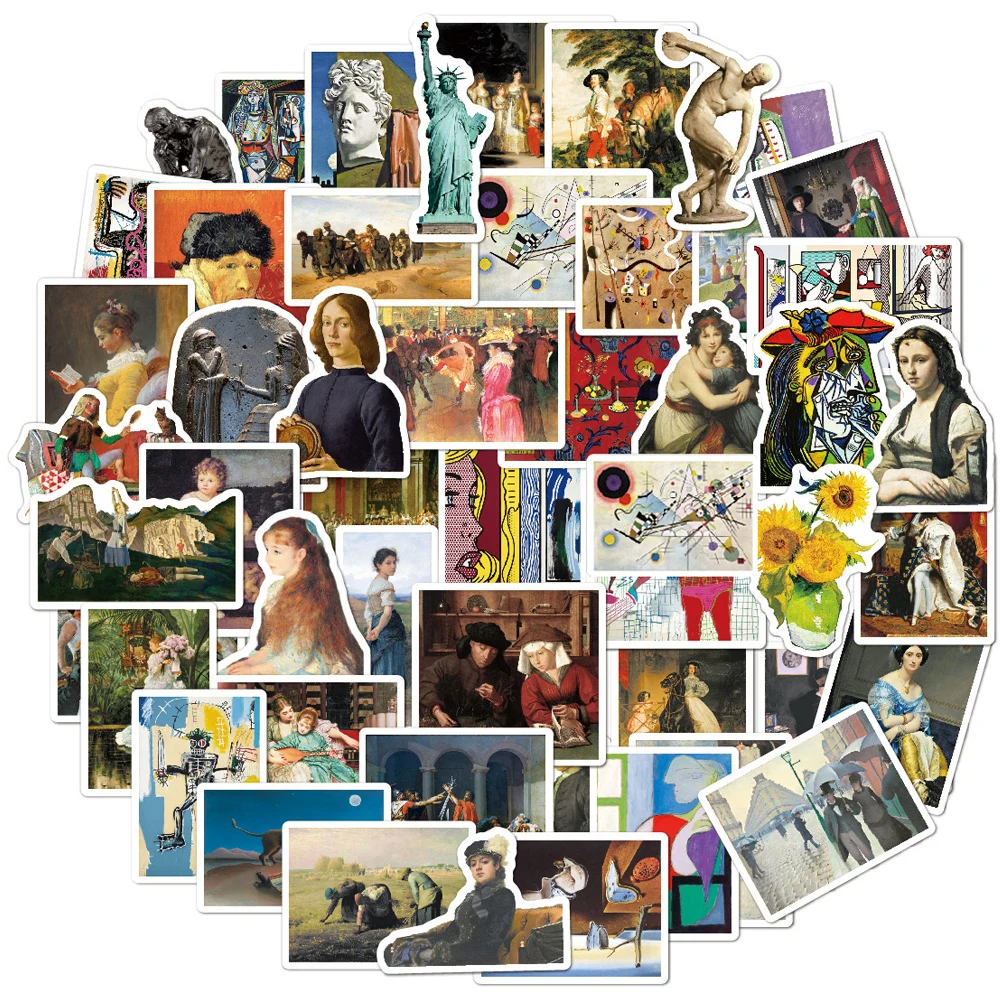 10/30/52PCS Oil Painting Art Van Gogh Mona Lisa Cartoon Stickers Graffiti Laptop Luggage Phone Decoration Stickers Wholesale
10/30/52PCS Oil Painting Art Van Gogh Mona Lisa Cartoon Stickers Graffiti Laptop Luggage Phone Decoration Stickers Wholesale