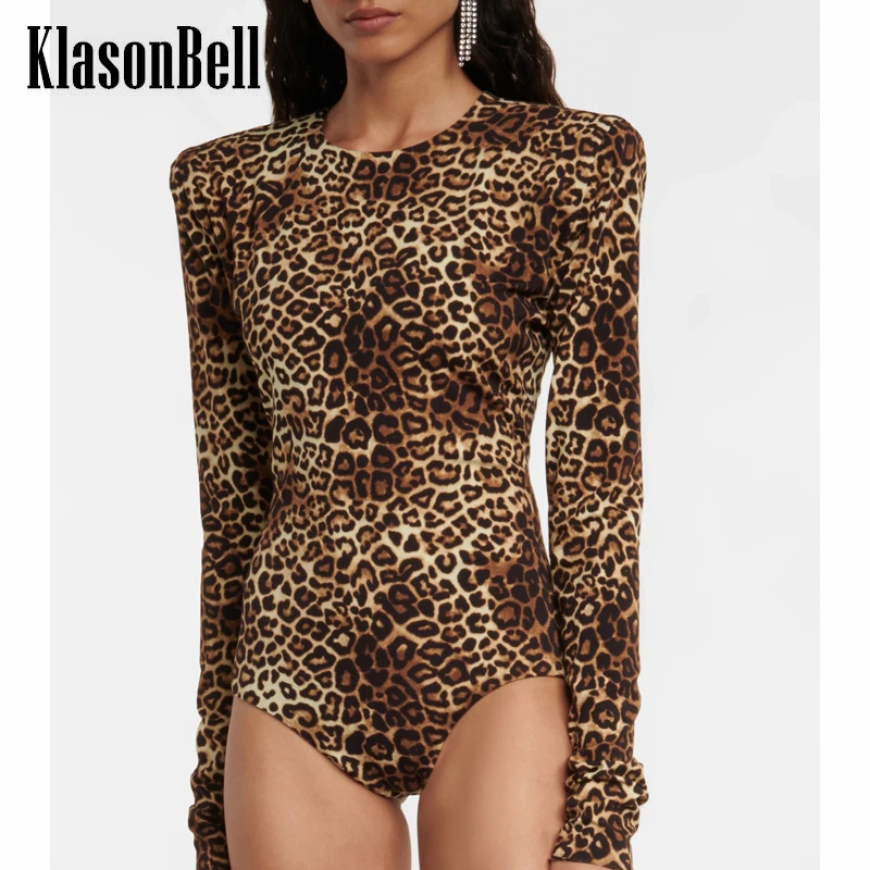 12.12 KlasonBell Fashion Leopard Print Long Sleeve Shoulder Pads Slim Bodysuit T-Shirt Women
12.12 KlasonBell Fashion Leopard Print Long Sleeve Shoulder Pads Slim Bodysuit T-Shirt Women