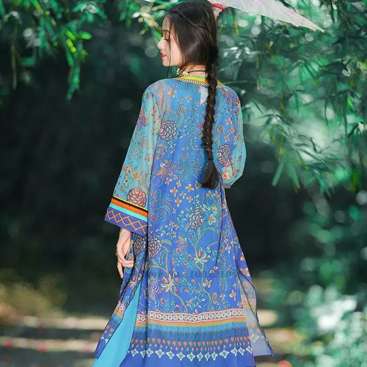 2022 chinese improved hanfu chiffon cardigan women's retro style floral printing casual loose blouse oriental tang suit hanfu
2022 chinese improved hanfu chiffon cardigan women's retro style floral printing casual loose blouse oriental tang suit hanfu