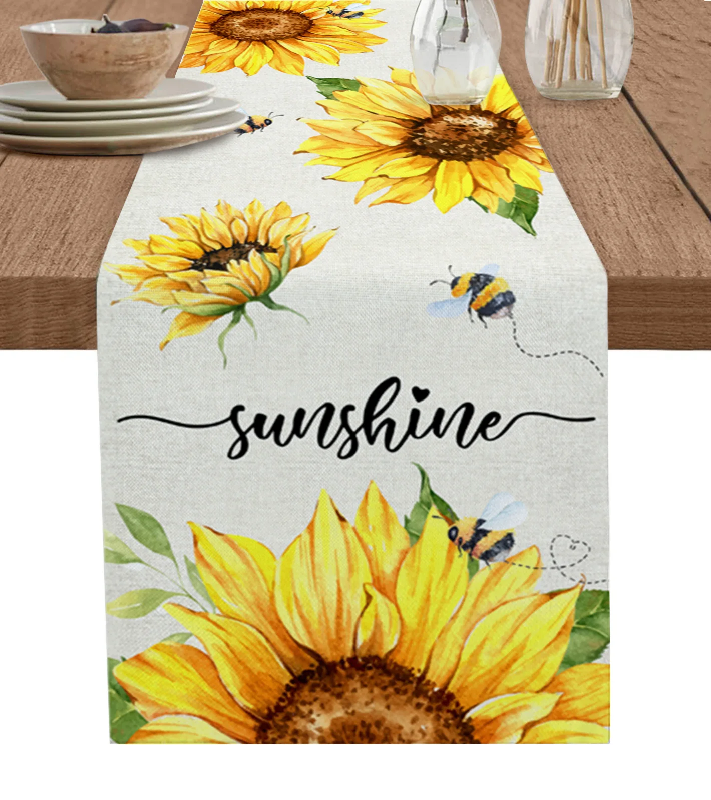 Watercolor Flowers Sunflowers Bees Table Runner Wedding Decor Table Cover Holiday Party Coffee Table Decoration Table Cloth
Watercolor Flowers Sunflowers Bees Table Runner Wedding Decor Table Cover Holiday Party Coffee Table Decoration Table Cloth