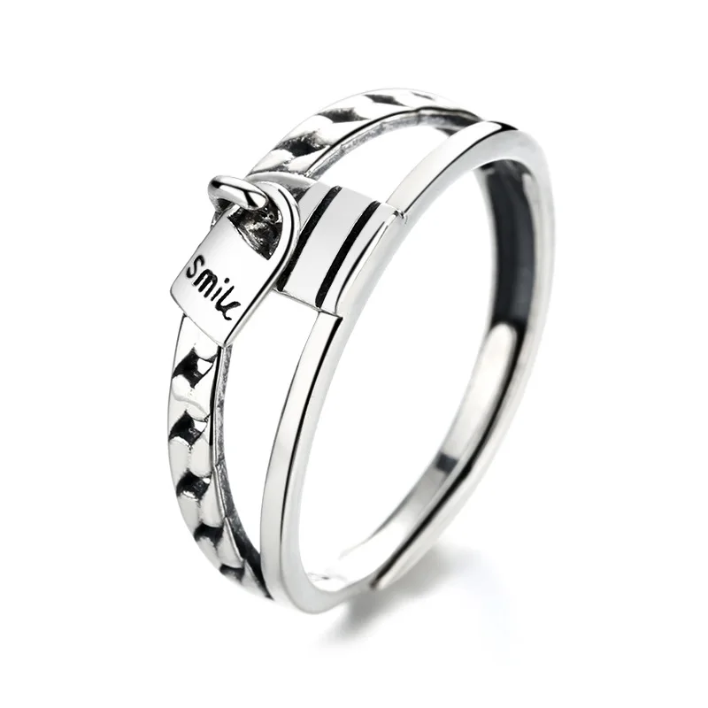 S925 Silver Lock Ring Women's Simple ins Fashion Online Red Fashion Cool Style Personality Open Finger Ring Retro
S925 Silver Lock Ring Women's Simple ins Fashion Online Red Fashion Cool Style Personality Open Finger Ring Retro