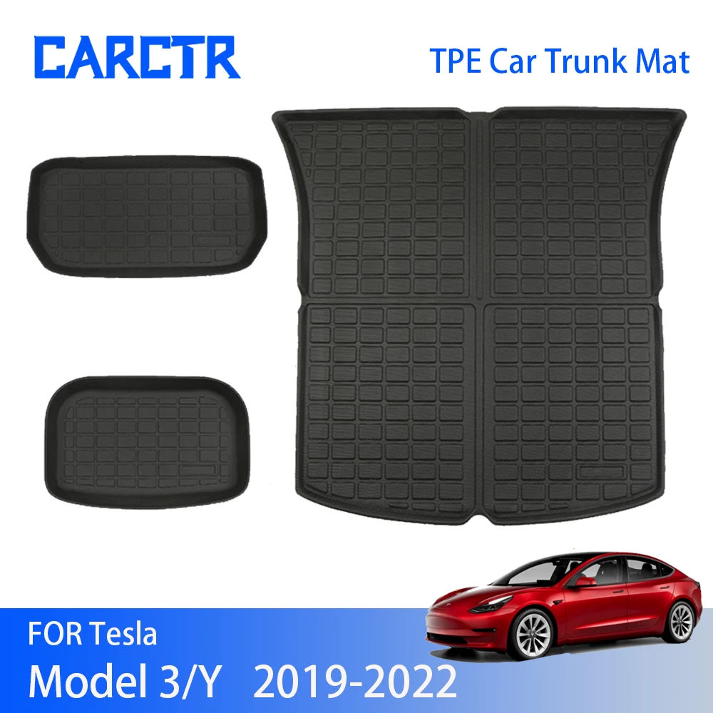 

CARCTR TPE Car Trunk Mat for Tesla Model 3 2019-2022 XPE Waterproof Tesla Model Y Trunk Mat 2017-2022 Car Trunk Accessories