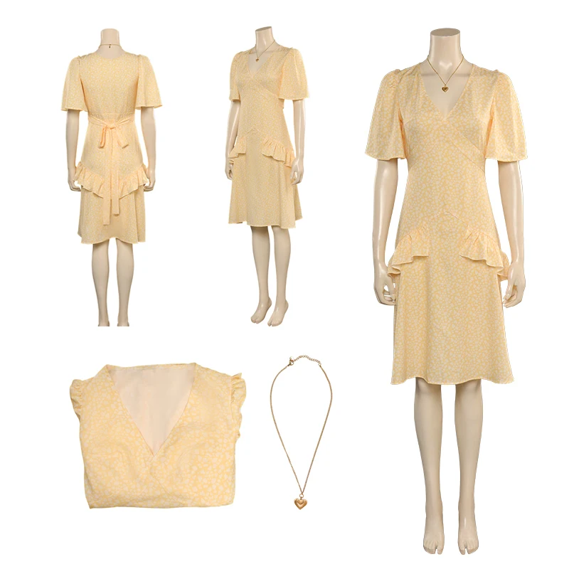 Barbier Cosplay Margot Dress Costume Outfits Women Yellow Skirts Necklace For Girls Halloween Carnival Disguise Suit For Ladies
Barbier Cosplay Margot Dress Costume Outfits Women Yellow Skirts Necklace For Girls Halloween Carnival Disguise Suit For Ladies