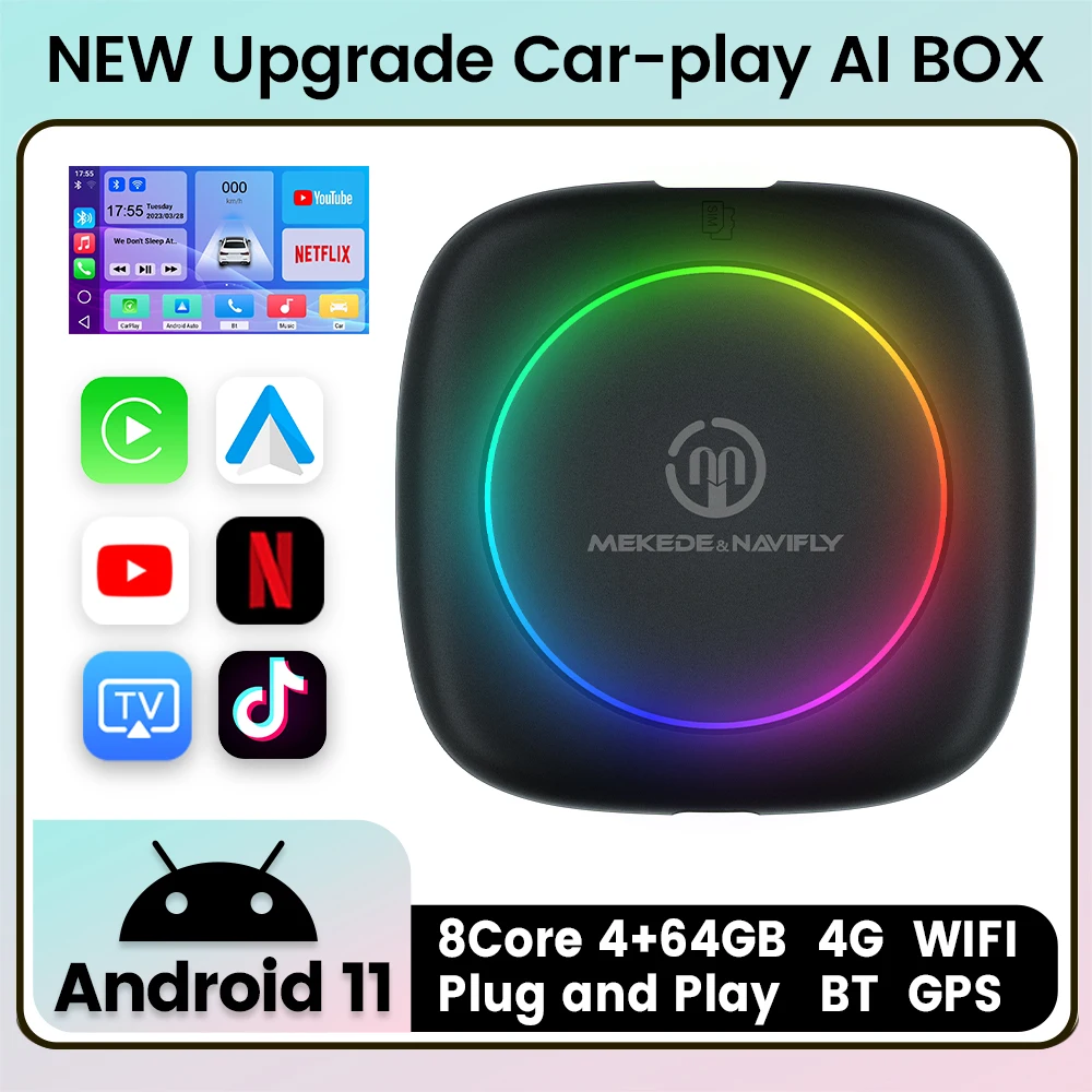Wire to Wireless Apple Carplay Android Auto Android 11 Ai BOX tv box Plug and Play car intelligent systems Support netflix Yutub
Wire to Wireless Apple Carplay Android Auto Android 11 Ai BOX tv box Plug and Play car intelligent systems Support netflix Yutub
