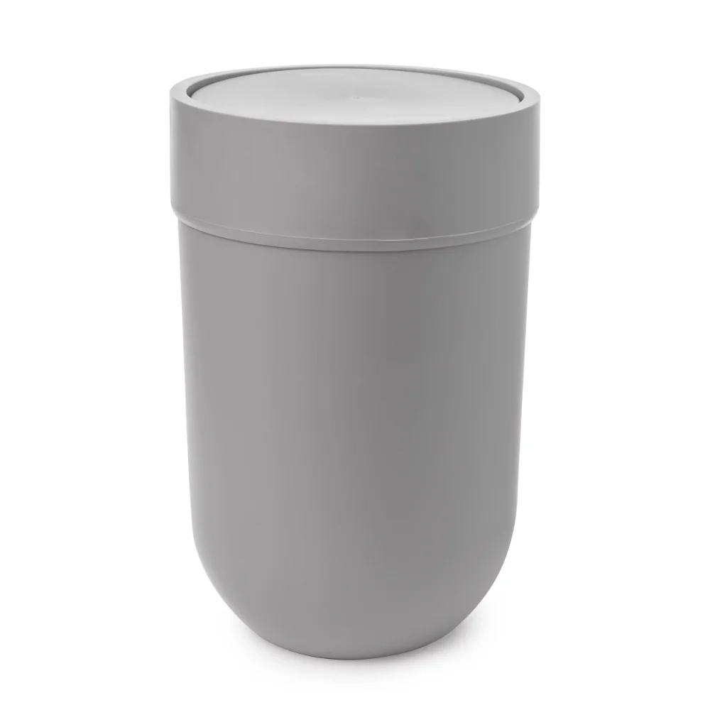 

Umbra 1.6 gal Touch Plastic Swing Top Lid Bathroom Trash Can, Grey kitchen trash bin